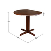 International Concepts Round Dual Drop Leaf Table, 36 in W X 36 in L X 30 in H, Wood, Espresso T581-36RP